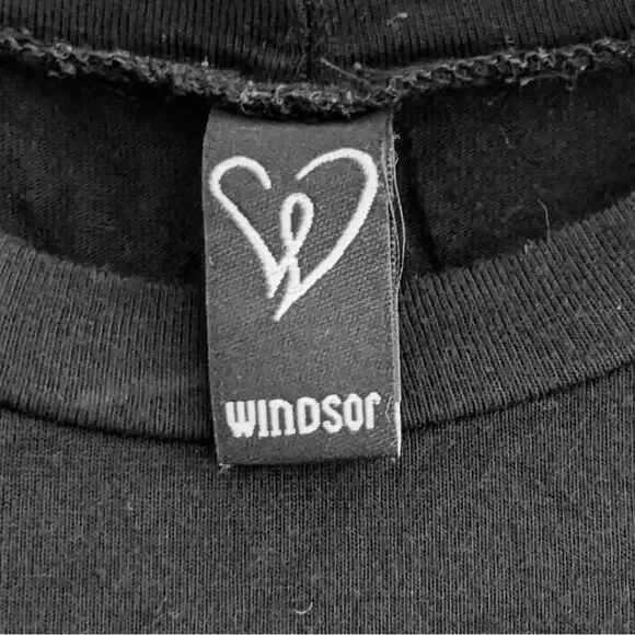 Windsor Black “Thank You, Next” Cropped Graphic Tee | Size Medium - Picture 6 of 7